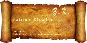 Zwirner Klaudia névjegykártya